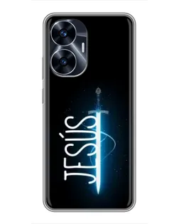 Чехол для Realme C55 с картинкой «Меч Духа Jesus»