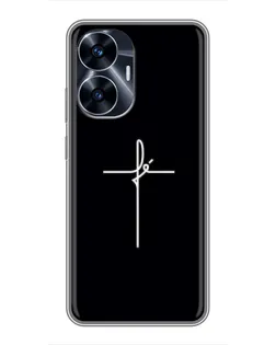 Чехол для Realme C55 с картинкой «Тонкий крест»