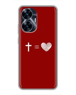 Чехол для Realme C55 с картинкой «Уравнение любви»