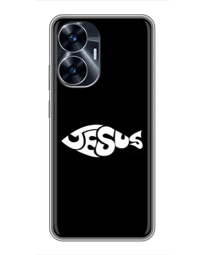 Чехол для Realme C55 с картинкой «Рыба Jesus» Чехол для Realme C55 с картинкой «Рыба Jesus»