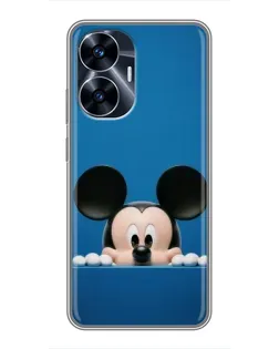 Чехол для Realme C55 с картинкой «Микки выглядывает»