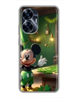 Чехол для Realme C55 с картинкой «Микки в мастерской»
