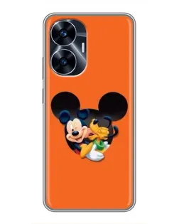 Чехол для Realme C55 с картинкой «Сердце Микки Минни»