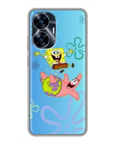Чехол для Realme C55 с картинкой «Спанч Боб и Патрик»