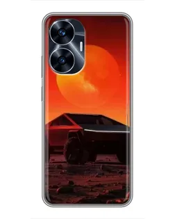 Чохол для Realme C55 з картинкою «Cybertruck на Марсі»