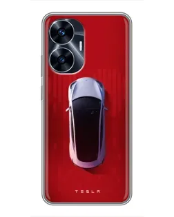 Чохол для Realme C55 з картинкою «Tesla Top View»