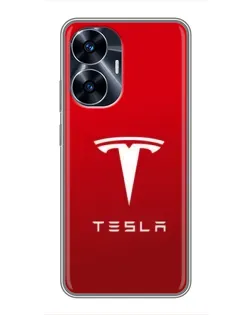 Чохол для Realme C55 з картинкою «Tesla Red Classic»