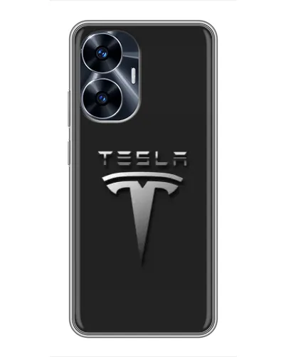 Чехол для Realme C55 с картинкой «Стальной логотип Tesla» Чехол для Realme C55 с картинкой «Стальной логотип Tesla»