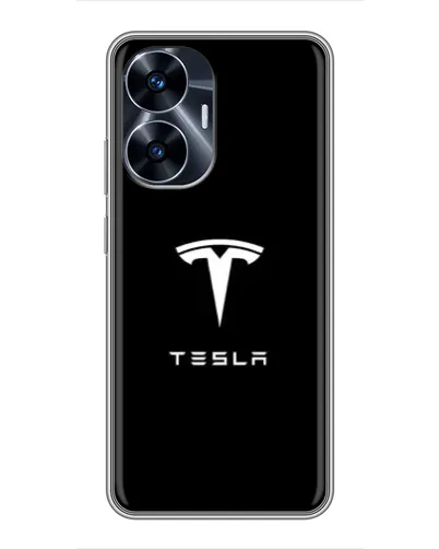 Чехол для Realme C55 с картинкой «Tesla White Logo» Чехол для Realme C55 с картинкой «Tesla White Logo»