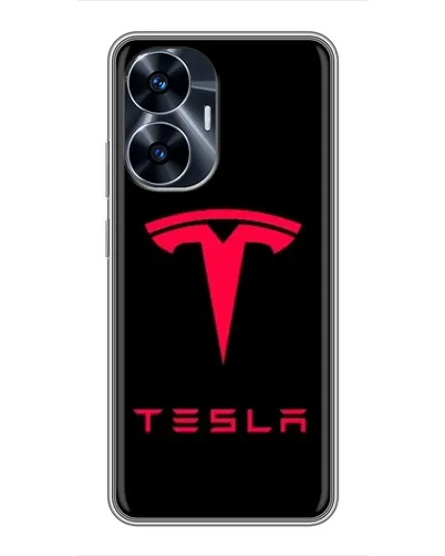 Чехол для Realme C55 с картинкой «Tesla Red Logo» Чехол для Realme C55 с картинкой «Tesla Red Logo»