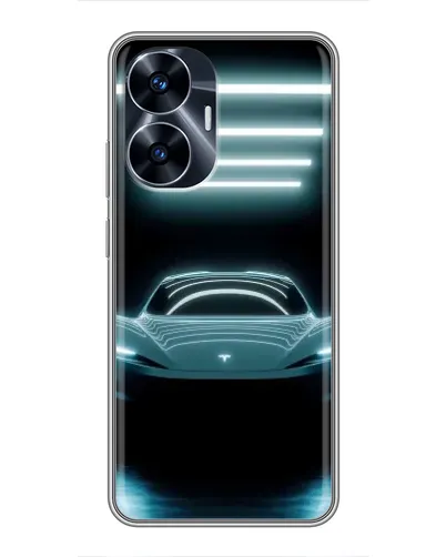 Чехол для Realme C55 с картинкой «Tesla в неоне» Чехол для Realme C55 с картинкой «Tesla в неоне»