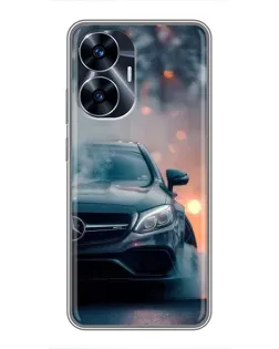 Чохол для Realme C55 з картинкою «Mercedes — нічне місто»