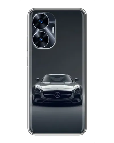 Чехол для Realme C55 с картинкой «Mercedes на черном»