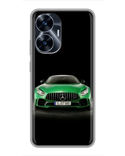 Чехол для Realme C55 с картинкой «Mercedes — неоновый лого»