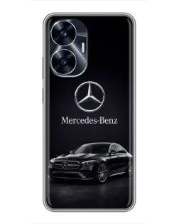 Чехол для Realme C55 с картинкой «Mercedes — решетка радиатора»