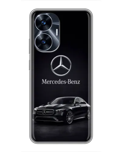 Чехол для Realme C55 с картинкой «Mercedes — решетка радиатора»