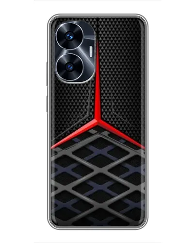 Чехол для Realme C55 с картинкой «Mercedes Carbon Grid»