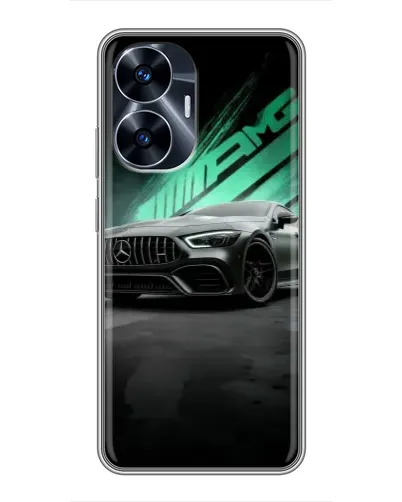 Чехол для Realme C55 с картинкой «Темный Mercedes AMG»