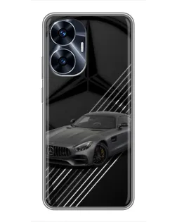 Чехол для Realme C55 с картинкой «Mercedes AMG — графика»
