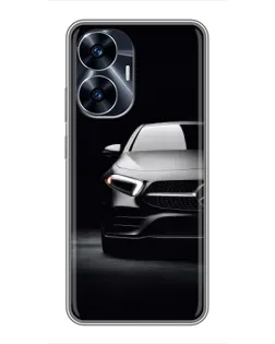 Чехол для Realme C55 с картинкой «Свет фар Mercedes»