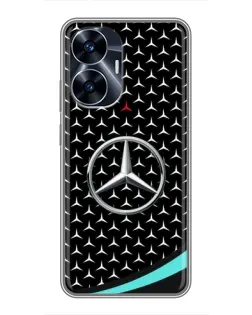 Чехол для Realme C55 с картинкой «Mercedes — бирюзовый акцент»