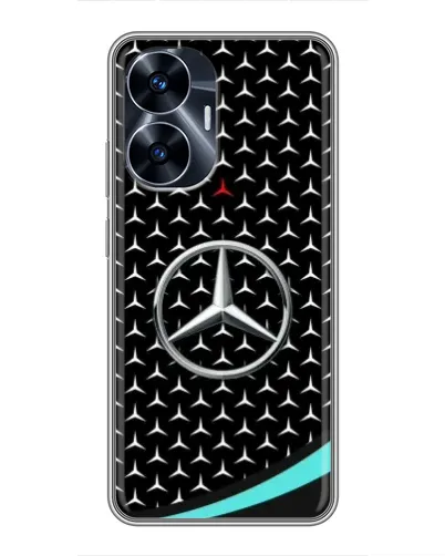 Чехол для Realme C55 с картинкой «Mercedes — бирюзовый акцент»