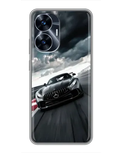 Чехол для Realme C55 с картинкой «Гоночный Mercedes AMG»