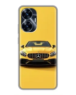 Чехол для Realme C55 с картинкой «Желтый Mercedes GT»
