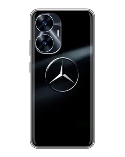 Чехол для Realme C55 с картинкой «Mercedes на металле»