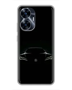 Чехол для Realme C55 с картинкой «Mercedes — силуэт авто»