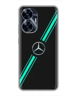Чехол для Realme C55 с картинкой «Спортивные линии Mercedes»