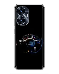 Чехол для Realme C55 с картинкой «Салон Audi — руль» Чехол для Realme C55 с картинкой «Салон Audi — руль»