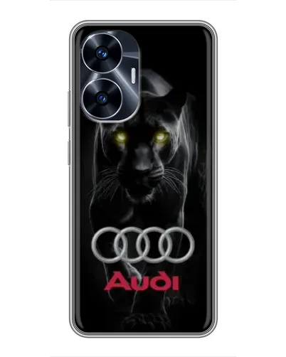 Чехол для Realme C55 с картинкой «Пантера и Audi»