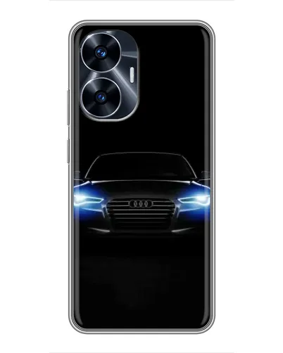 Чехол для Realme C55 с картинкой «Audi в неоне»