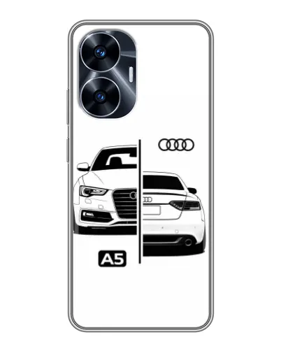 Чехол для Realme C55 с картинкой «Audi — контрастный дизайн»