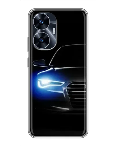 Чехол для Realme C55 с картинкой «Неоновый взгляд Audi»