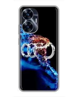 Чехол для Realme C55 с картинкой «Энергия лого Audi»