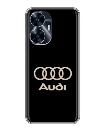 Чехол для Realme C55 с картинкой «Audi — золотой логотип»