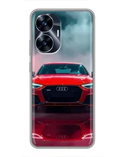 Чехол для Realme C55 с картинкой «Audi RS — красный стиль»