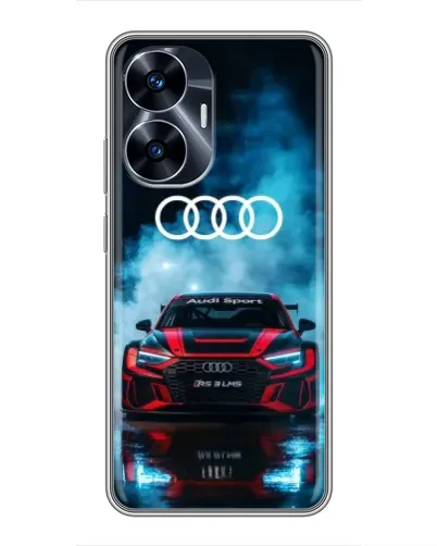 Чехол для Realme C55 с картинкой «Audi Sport — неон»