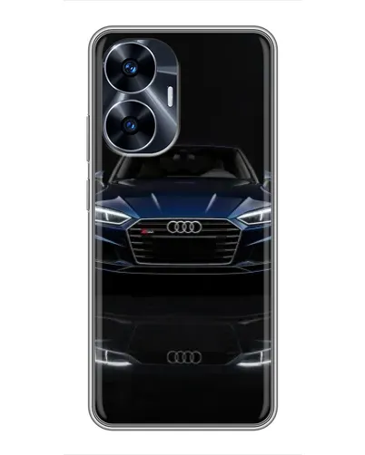 Чехол для Realme C55 с картинкой «Audi — ночное отражение»