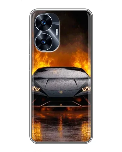 Чохол для Realme C55 з картинкою «Lamborghini у вогні»