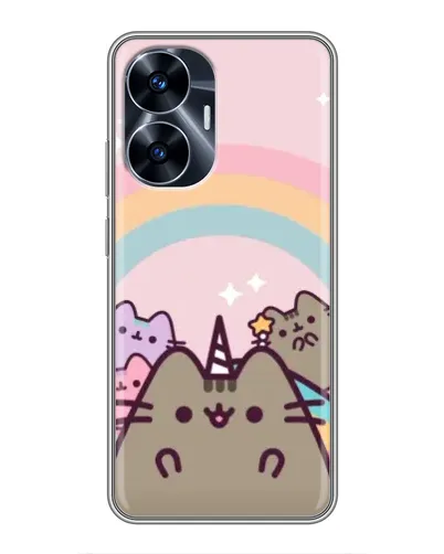 Чехол для Realme C55 с картинкой «Единорог Pusheen»