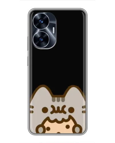 Чехол для Realme C55 с картинкой «Пушин на черном»