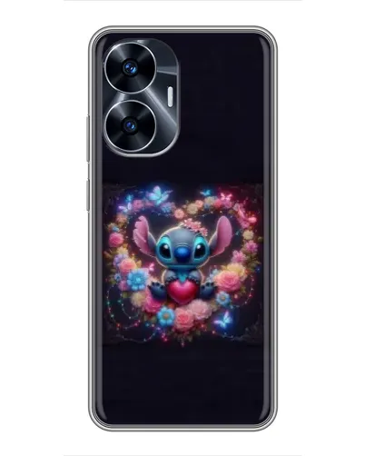Чохол для Realme C55 з картинкою «Stitch у квітах»