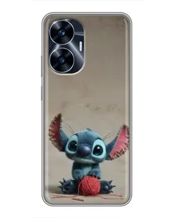Чохол для Realme C55 з картинкою «Стіч на чоричневому фоні»