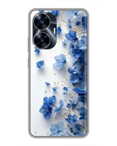 Чохол для Realme C55 з картинкою «Блакитний квітковий каскад»