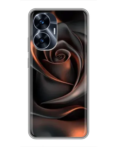 Чохол для Realme C55 з картинкою «Шовкова чорна троянда»