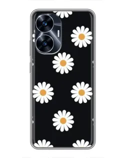 Чохол для Realme C55 з картинкою «Ромашки на чорному» Чохол для Realme C55 з картинкою «Ромашки на чорному»