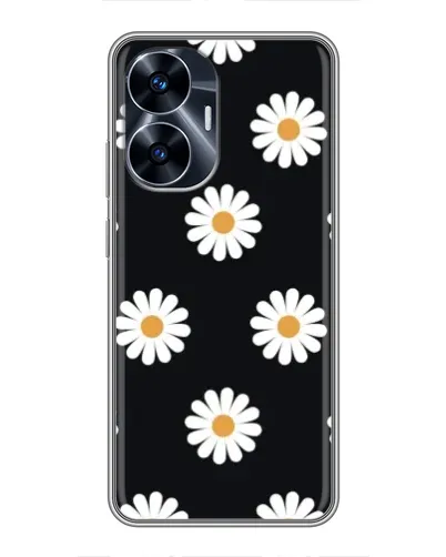 Чохол для Realme C55 з картинкою «Ромашки на чорному»
